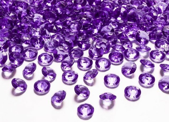 Diamantové konfety, 12mm, švestkové (zn. PartyDeco)