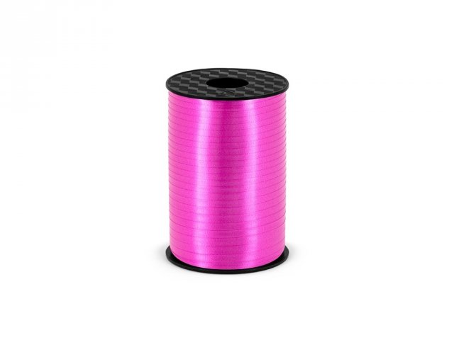 Stuha plastová na balónky, zářivě růžová, 0.5cm/225m (zn. PartyDeco)