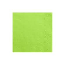 Ubrousky třívrstvé, limetkově zelená, 33x33, set 20ks (zn. PartyDeco)