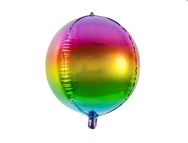 Fóliový balónek Duhová koule, 40cm (zn. PartyDeco)