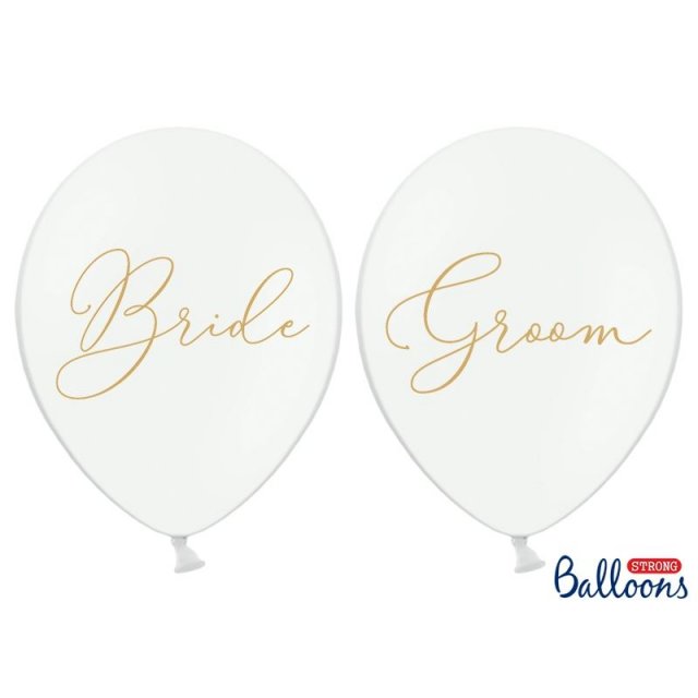 Pastelový balonek Bride/Groom, bílý, 30cm - Balónek "Bride" pastelový bílý, 30cm
