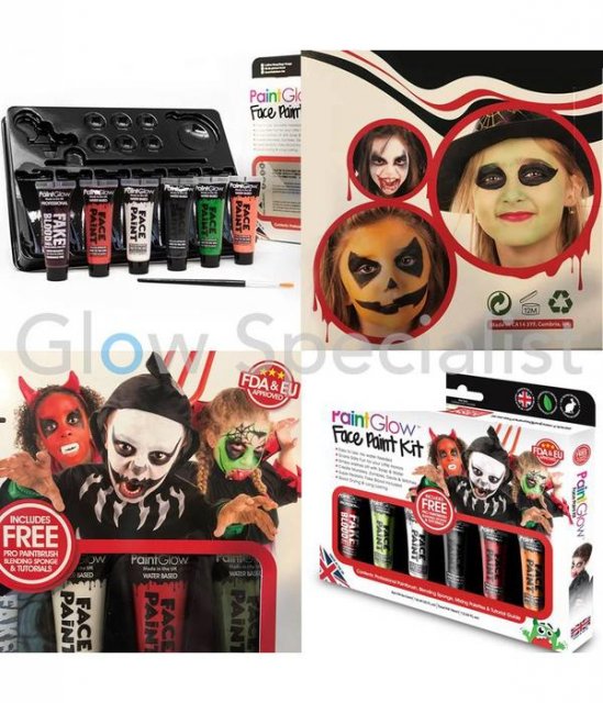 Sada barev Halloween - černá, bílá, oranžová, 13 ml (zn. PaintGlow)