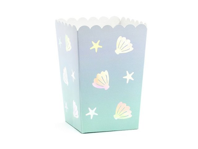 Box na popcorn Mořský svět, 7x7x12.5cm, set 6ks (zn. PartyDeco)