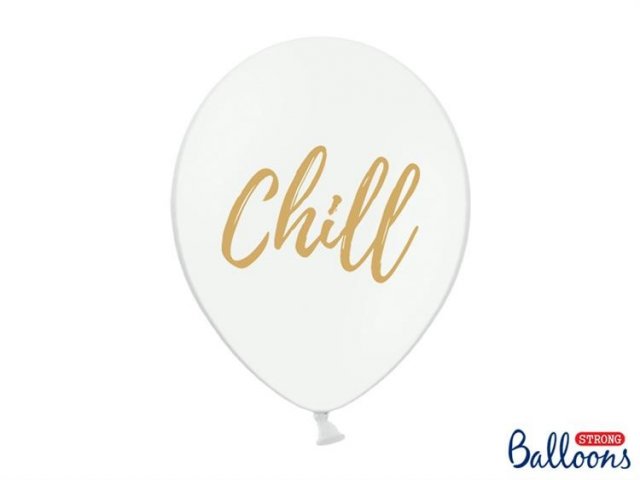 Latexový balónek "Chill", bílý, pastelový, velikost 30cm (zn. PartyDeco) - 1 ks