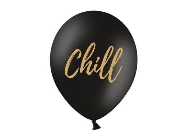 Latexový balónek "Chill", černý, pastelový, velikost 30cm (zn. PartyDeco) - 1 ks