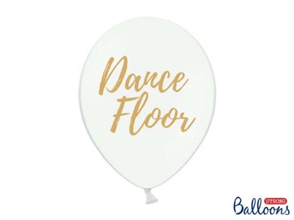 Balónek "Dance Floor" pastelový bílý, 30cm - 1 ks