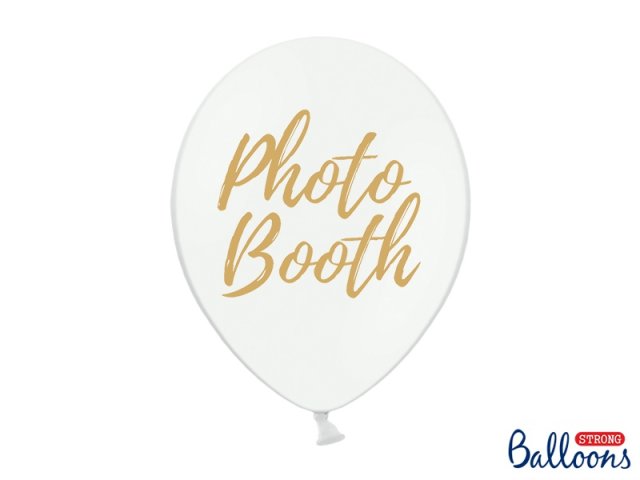 Balónek "Photo Booth" pastelový bílý, 30cm - 1 ks