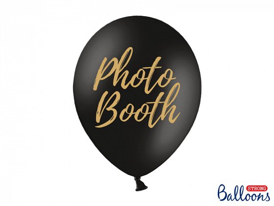 Latexový balónek "Photo Booth", černý, pastelový, velikost 30cm (zn. StrongBalloons) - 1 ks