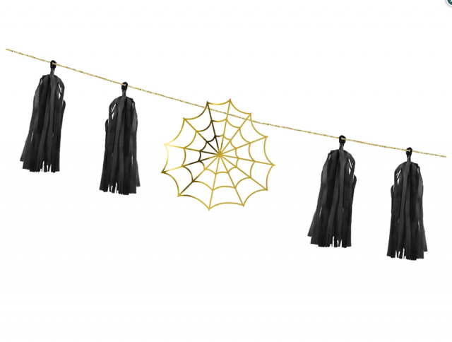 Halloweenská girlanda Trásně a pavučina, délka 1.75m (zn. PartyDeco)