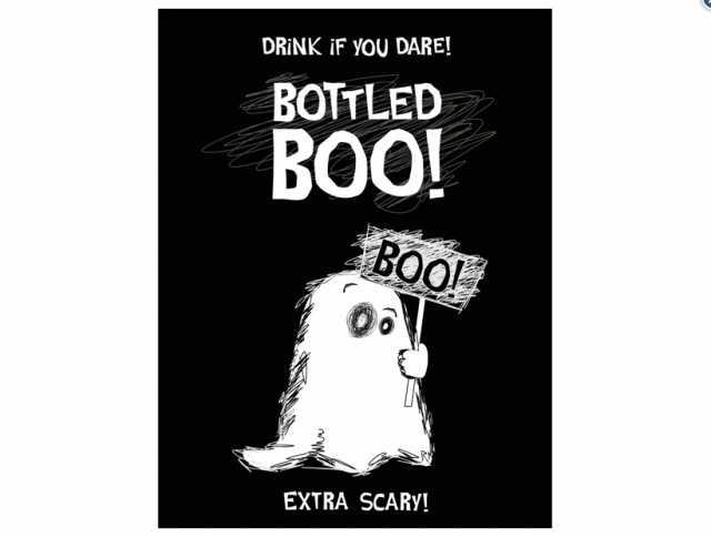 Halloweenská etiketa na láhev " BOOTLED BOO!"