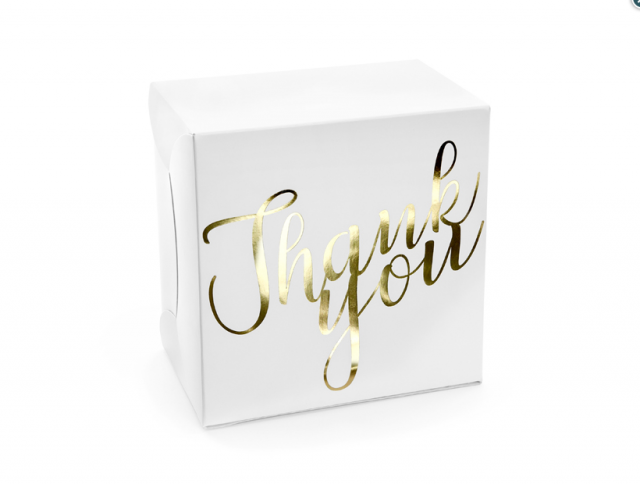 Box, krabice na výslužku - zlatě "Thank you"