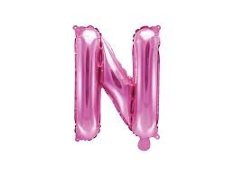 Foliový balonek, písmeno "N", růžový