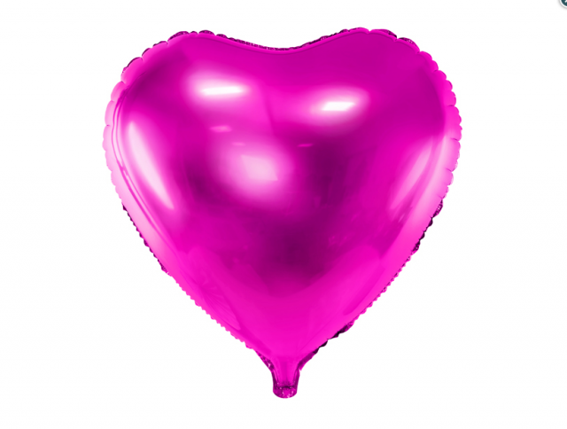 Fóliový balón 45 cm, srdce, tmavě růžový