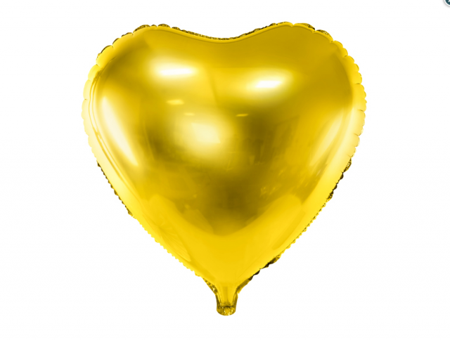 Fóliový balón 45 cm, zlaté srdce