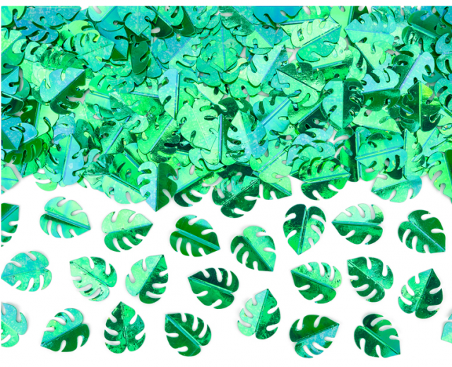 Kovové konfety List, zelené, 15g