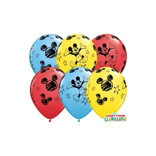 Latexový balónek Mickey Mouse, velikost 28 cm (zn. Qualatex)