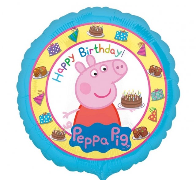 Foliový balón " Prasátko Peppa - Happy Birthday", 45 cm