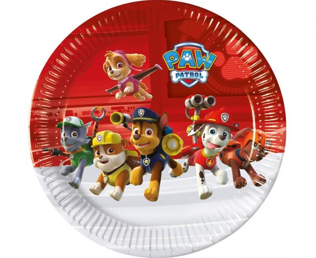 Papírové talířky Paw Patrol / Tlapková patrola - Ready for Action, velikost 23cm, set 8ks (zn. Procos)