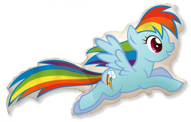 Foliový balónek MINI - My Little Pony - Poník Rainbow Dash, 36cm (zn. FlexMetal)