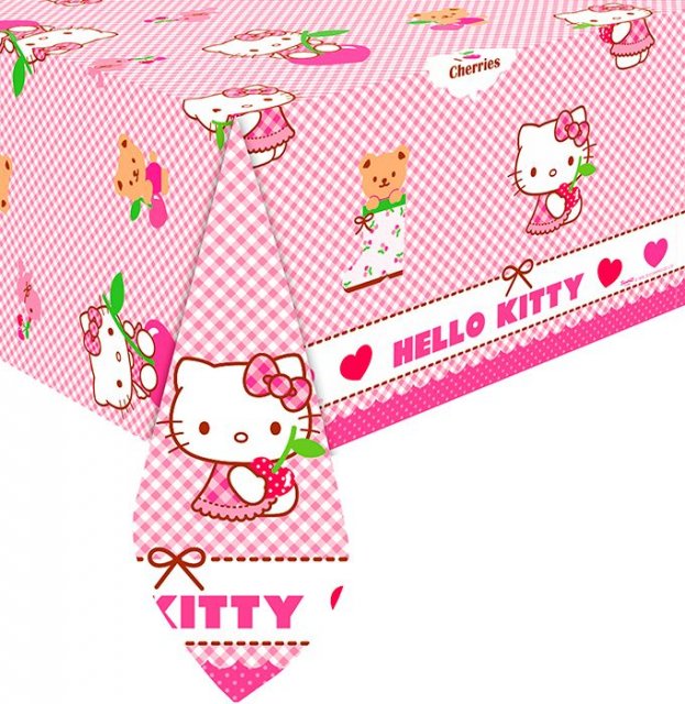 Plastový ubrus Hello Kitty Hearts / srdíčka, rozměr 120x180cm