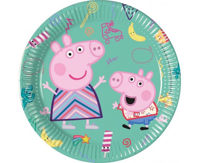 Papírové talířky Prasátko Peppa, 20cm, 8ks