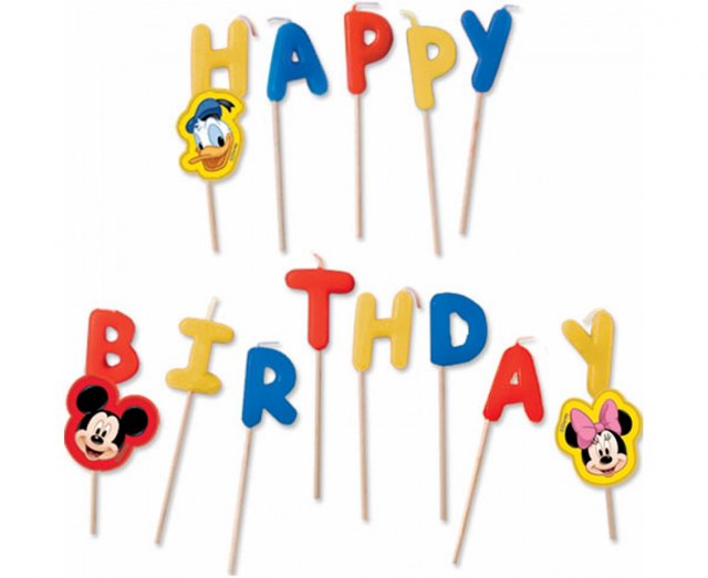 Svíčkový nápis HAPPY BIRTHDAY Mickey Mouse (zn. Procos)