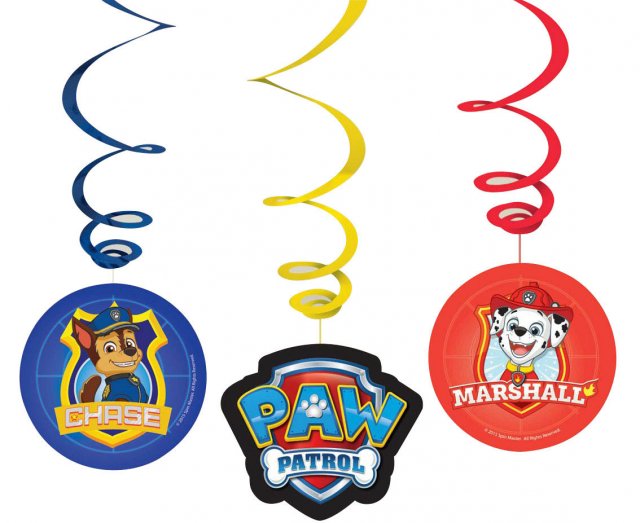 Závěsné dekorační spirály Paw Patrol / Tlapková Patrola, set 6ks (zn. Amscan)