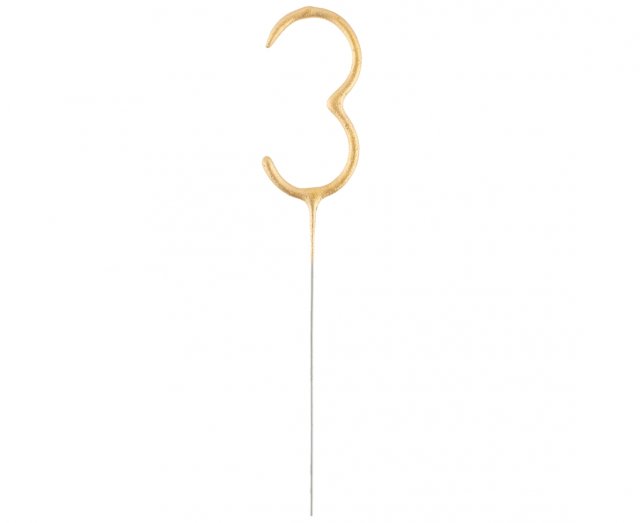 Prskavka - zlatá číslice "3"