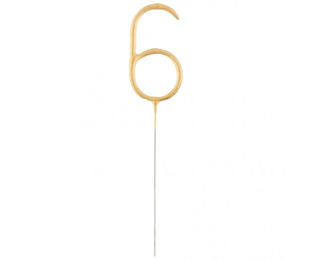 Prskavka - zlatá číslice "6"