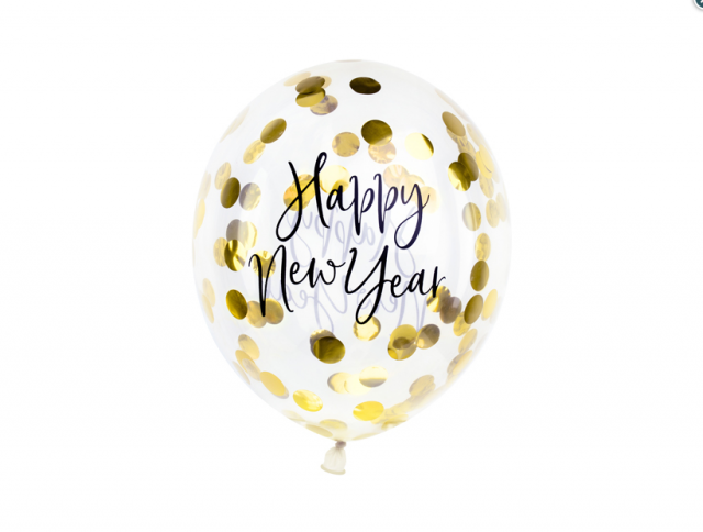 Balón s konfetami " Happy New Year" 30cm, 3ks