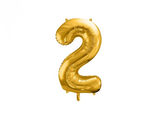 Fóliový balón 86 cm, zlatý, číslo 2
