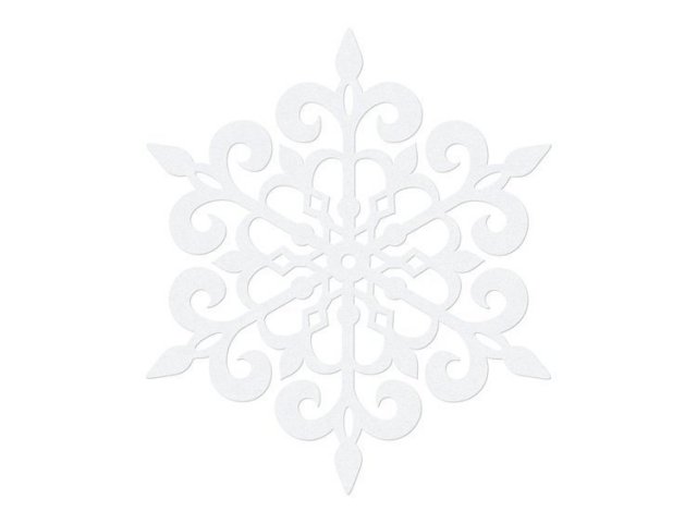 Papírové dekorace - vločky, 13cm, bílé, 10ks (zn. PartyDeco)