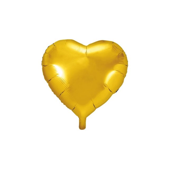 Fóliový balón 61 cm, srdce, zlatý