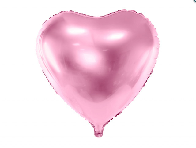 Fóliový balón 61 cm, srdce, sv. růžový