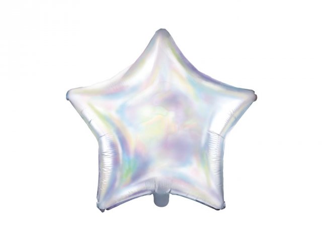 Foliový balónek Hvězda, holografická, 48cm (zn. PartyDeco)