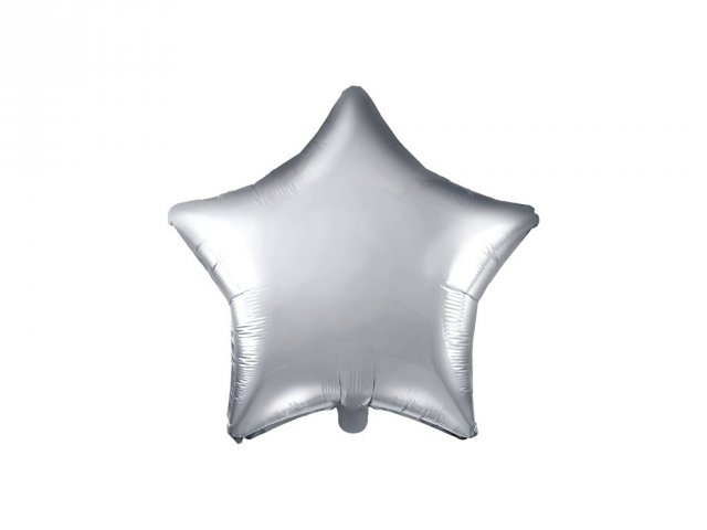 Foliový balónek Hvězda - stříbrný, 48cm