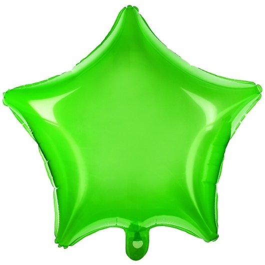 Fóliový balónek Hvězda - zelený neonový, 48cm (zn. PartyDeco)