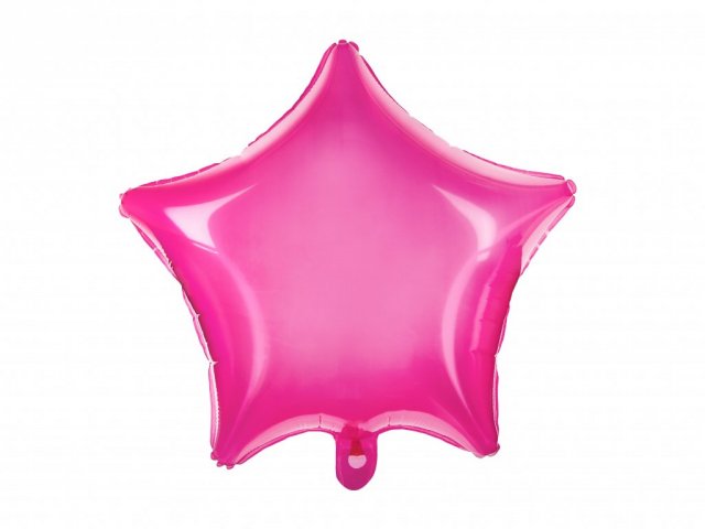 Foliový balónek Hvězda - růžový neonový, 48cm
