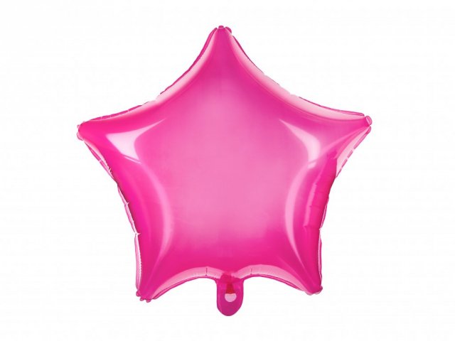 Foliový balónek Hvězda - růžový neonový, 48cm (zn. PartyDeco)