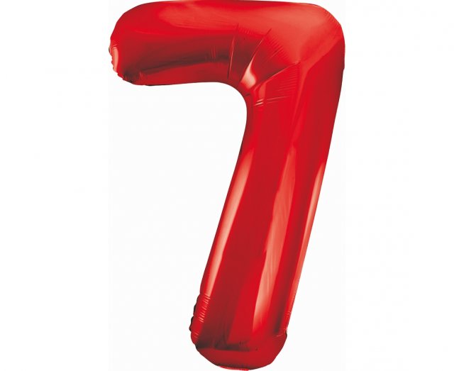 Foliový balón - číslice "7", červená