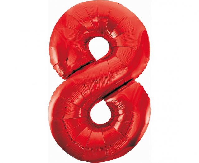 Fóliová ČÍSLICE 8, sytě červená barva, velikost 85cm (zn. Godan - kolekce Beauty&Charm)