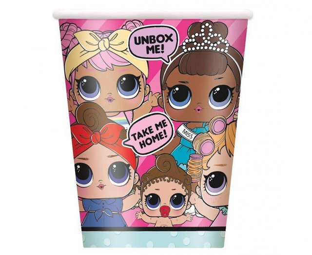 Papírové kelímky LOL surprise, 270ml, set 8ks (zn. UNIQUE)