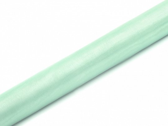 Organza, světle mentolová, šířka 36cm / délka 9m (zn. PartyDeco)