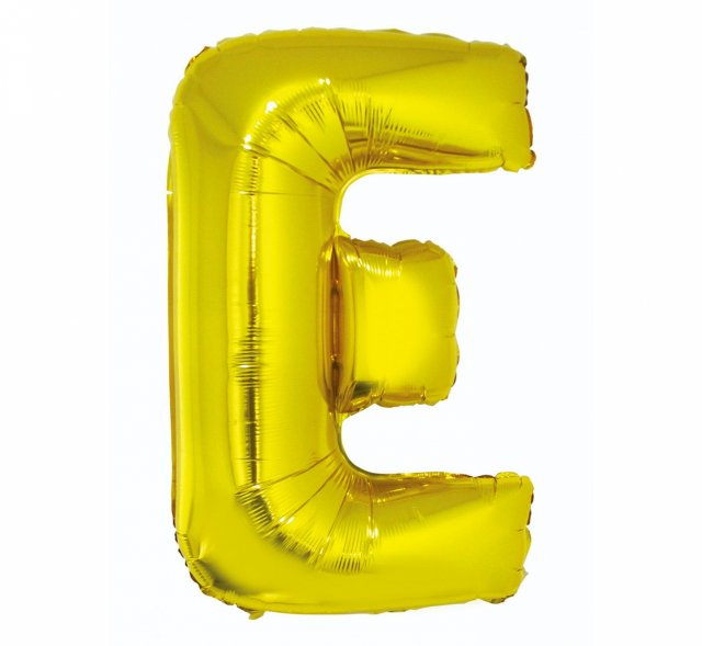 Foliový balón písmeno E - zlatý, 89cm