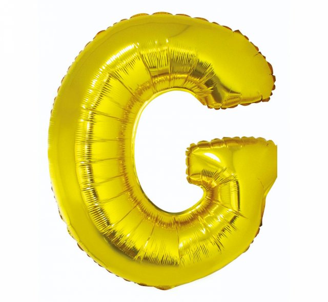 Fóliový balón písmeno G - zlatá barva, velikost 89cm (zn. Godan)