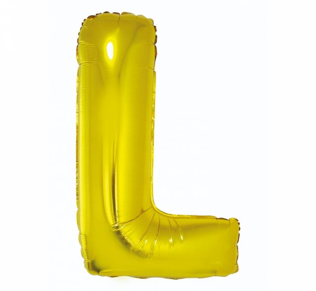 Fóliový balón písmeno L - zlatá barva, velikost 85cm (zn. Godan)