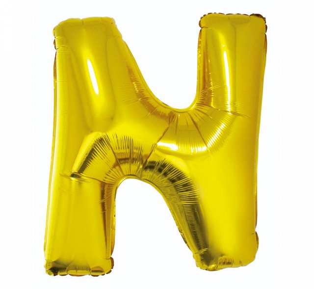 Foliový balón písmeno N - zlatý, 89cm