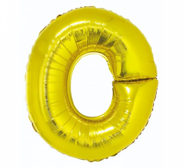 Fóliový balón písmeno O - zlatá barva, velikost 85cm (zn. Godan)