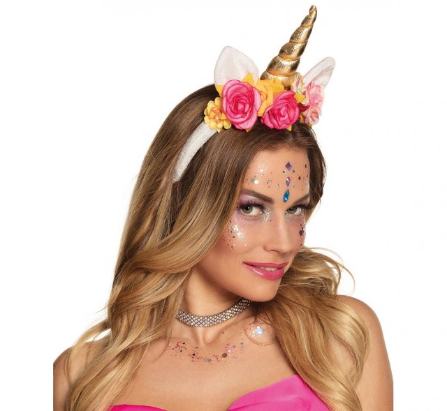 Čelenka Jednorožec / Unicorn - bílo/růžová (zn. BOLAND)