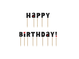 Zapichovací nápis Happy Birthday, mix - 9.2cm (zn. PartyDeco)